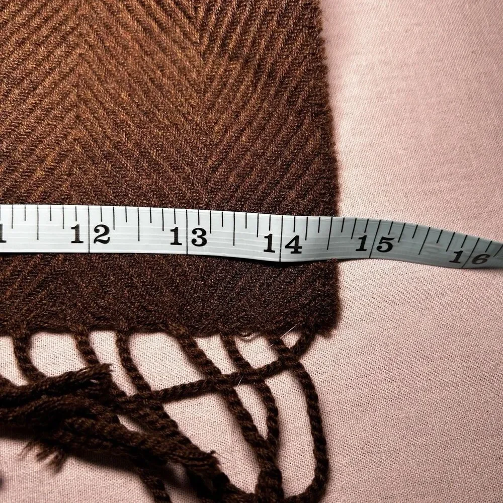 BOSS by Hugo Boss wool brown herringbone winter scarf, preppy, professional